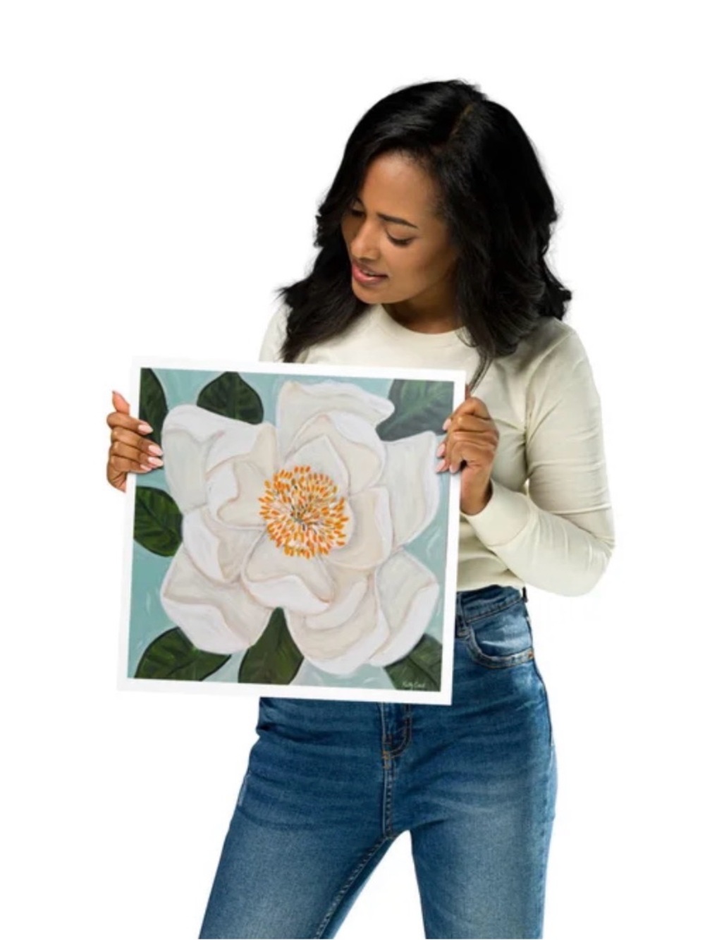 FRAMED POSTER PRINT- Dear Magnolia 16x16”